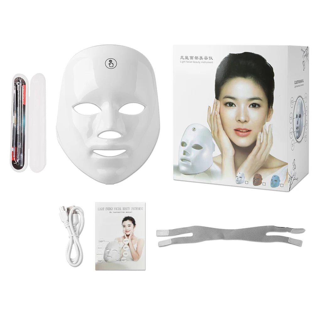 Máscara facial led terapia de luz
