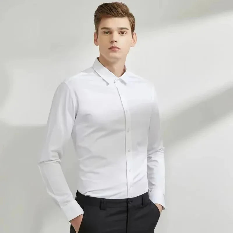 Camisa elástica de manga comprida de gola alta