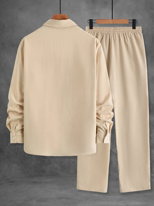 Conjunto Masculino Bege Texturizado