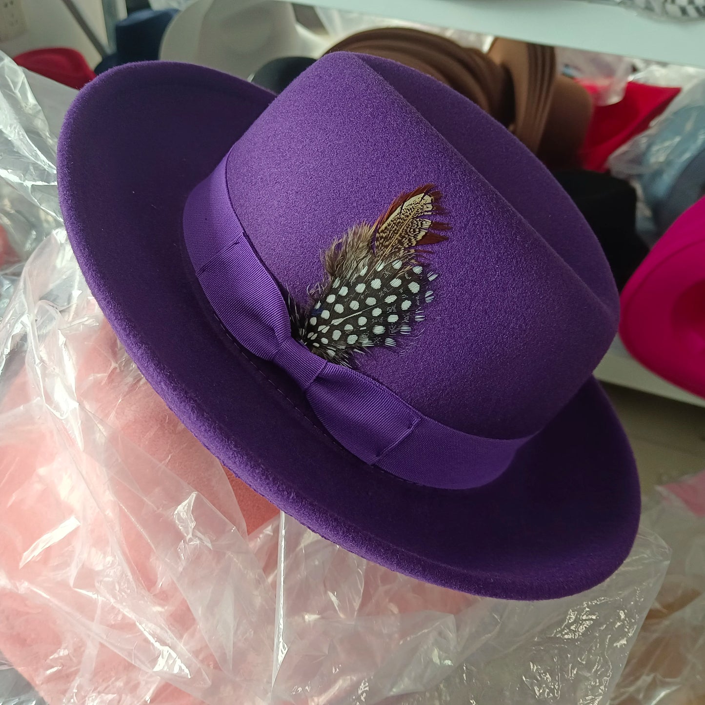 Chapéu Fedora de feltro elástico jazz