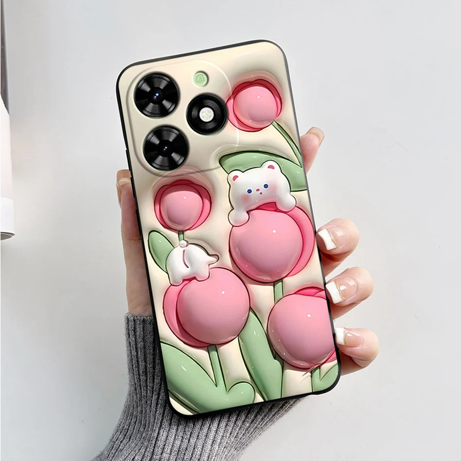 Capa ultra fino macio de silicone à prova de choque para Tecno Spark