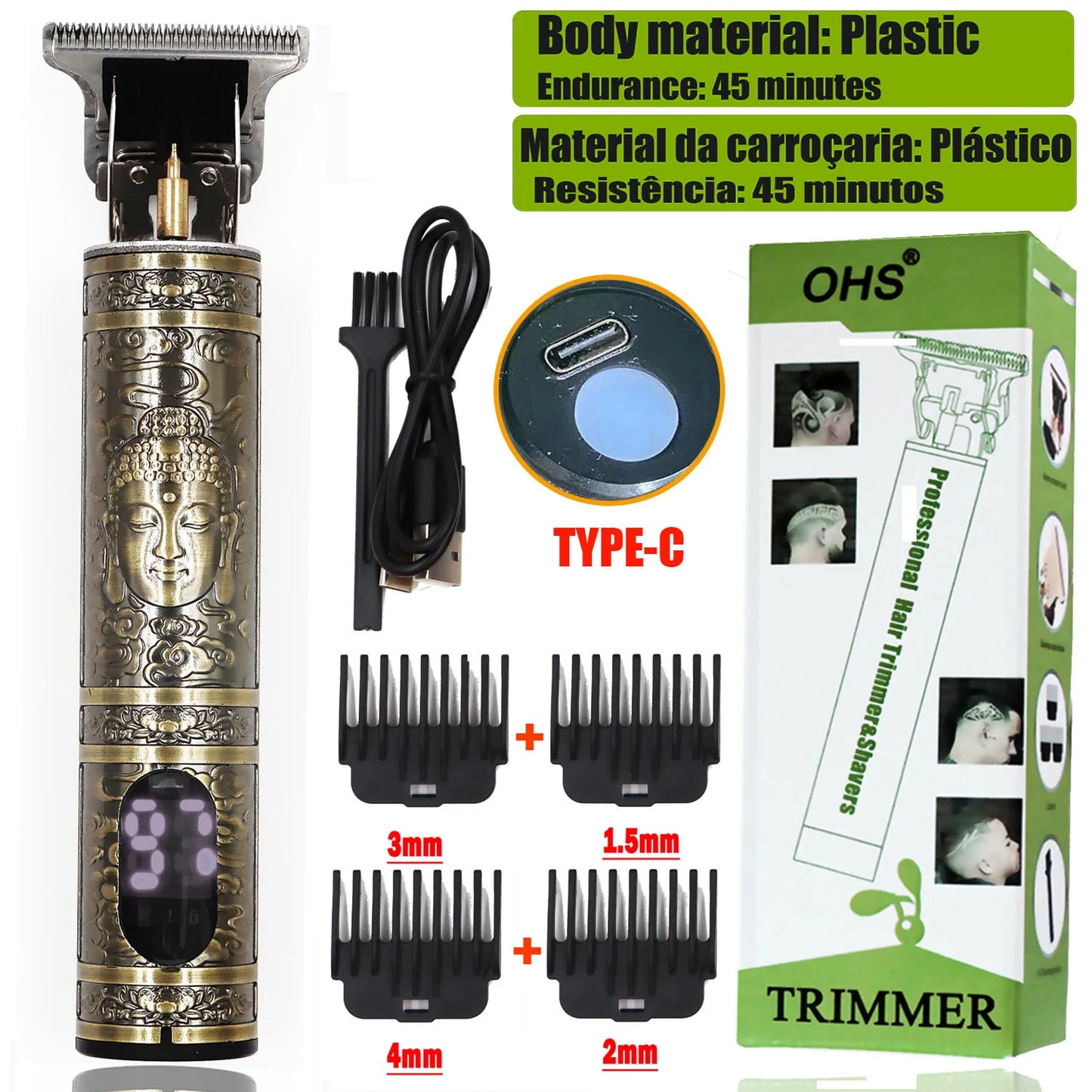 Máquina de Corte de Cabelo Sem Fio