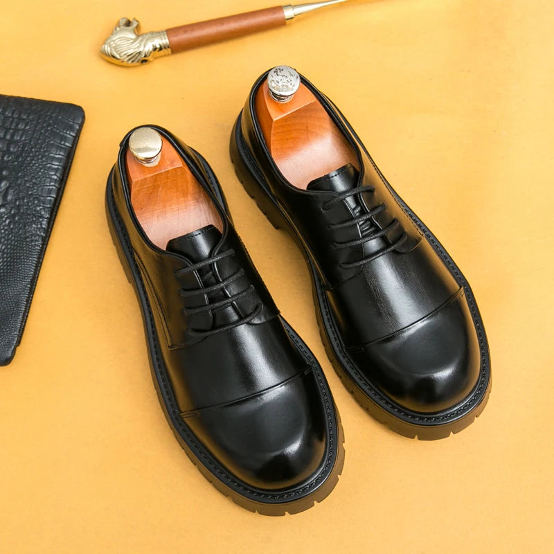 Sapato Estilo britânico de fundo grosso