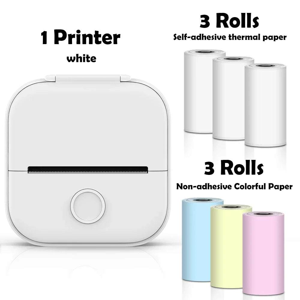 Mini impressora de bolso térmica sem fios adesivos autoadesivos