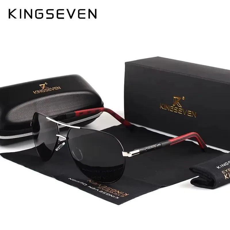 Óculos de sol KINGSEVEN, design de marca de luxo anti-reflexo
