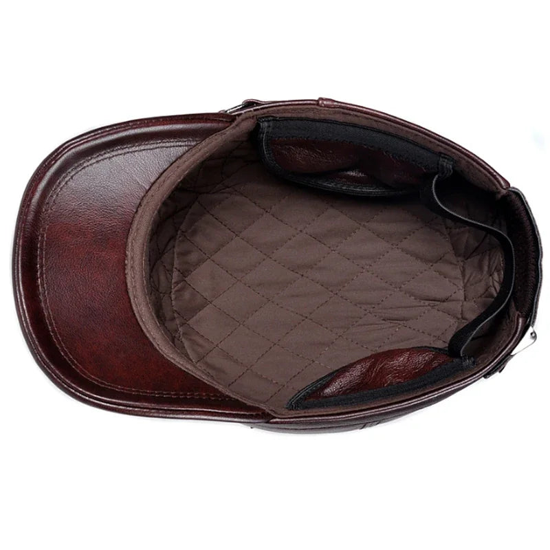 Boné de couro genuíno elegante