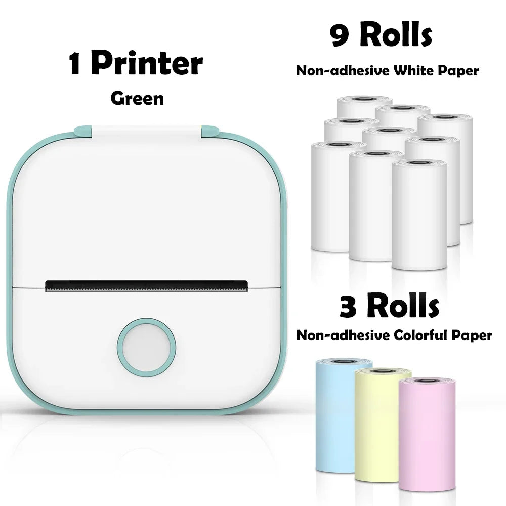 Mini impressora de bolso térmica sem fios adesivos autoadesivos