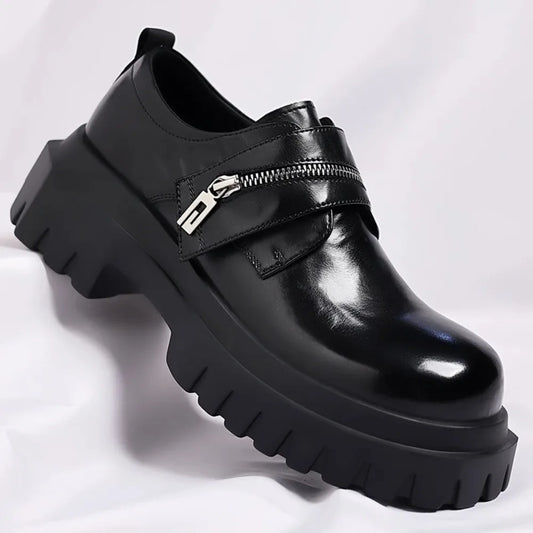 Sapatos Derby masculinos de couro