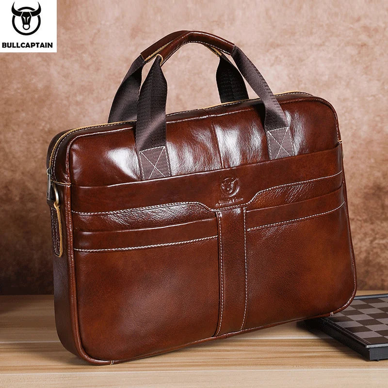 Bolsa para laptop de couro BULLCAPTAIN