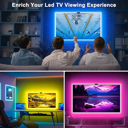 Fita de Luz LED RGBIC para TV com Controle por Câmera e App