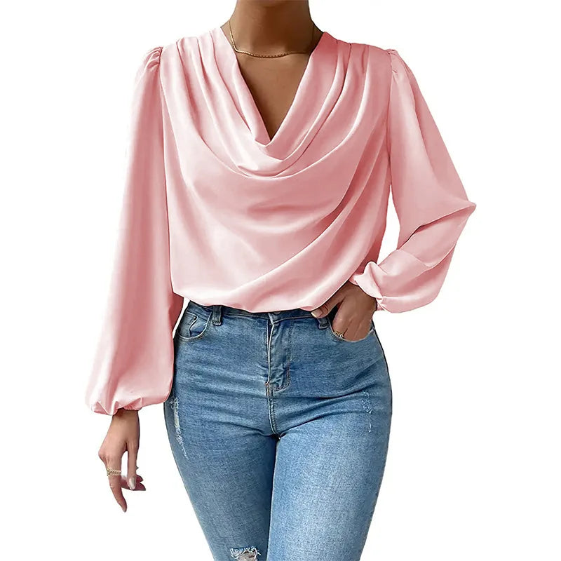 Blusa Chiffon Solto gola V