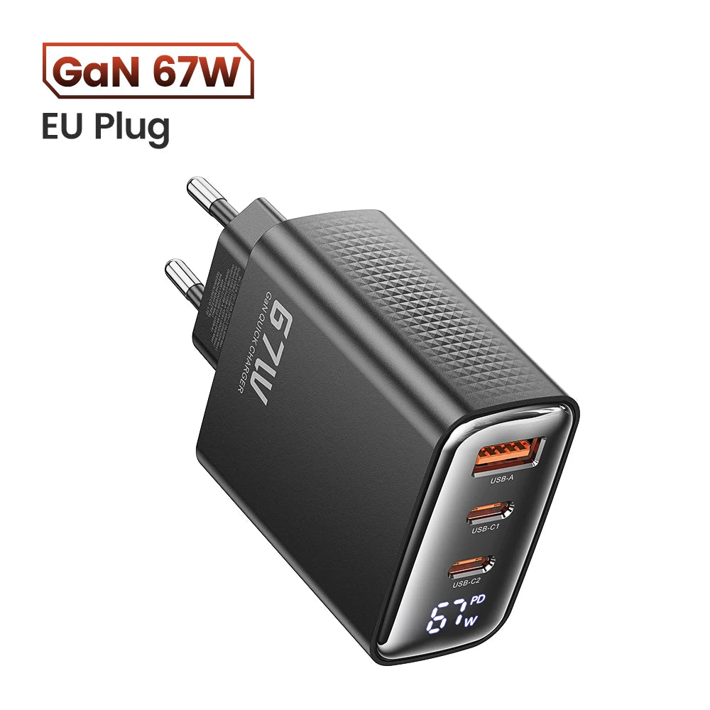 Carregador USB Toocki-GaN com Display Digital
