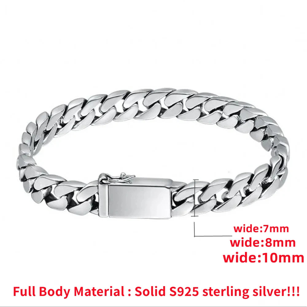 Pulseira de prata esterlina masculino e feminino
