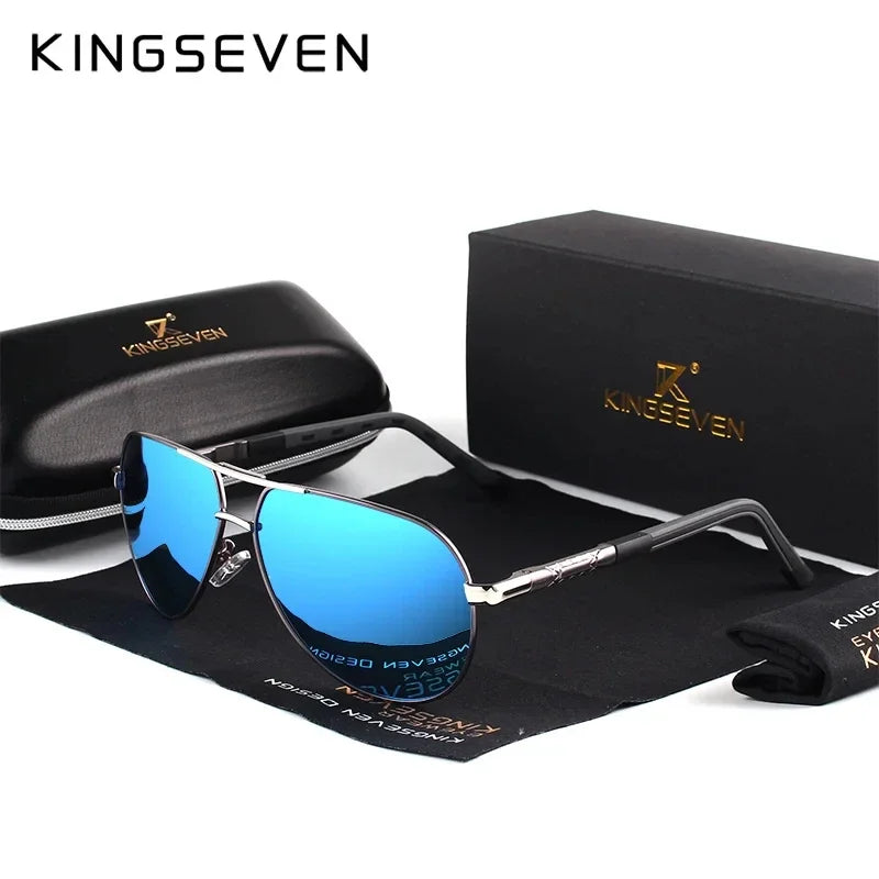 Óculos de sol KINGSEVEN, design de marca de luxo anti-reflexo