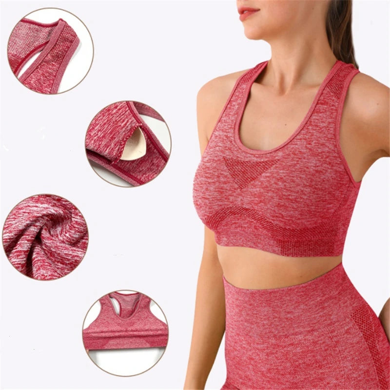 Conjunto calções e sutiãs esportivos