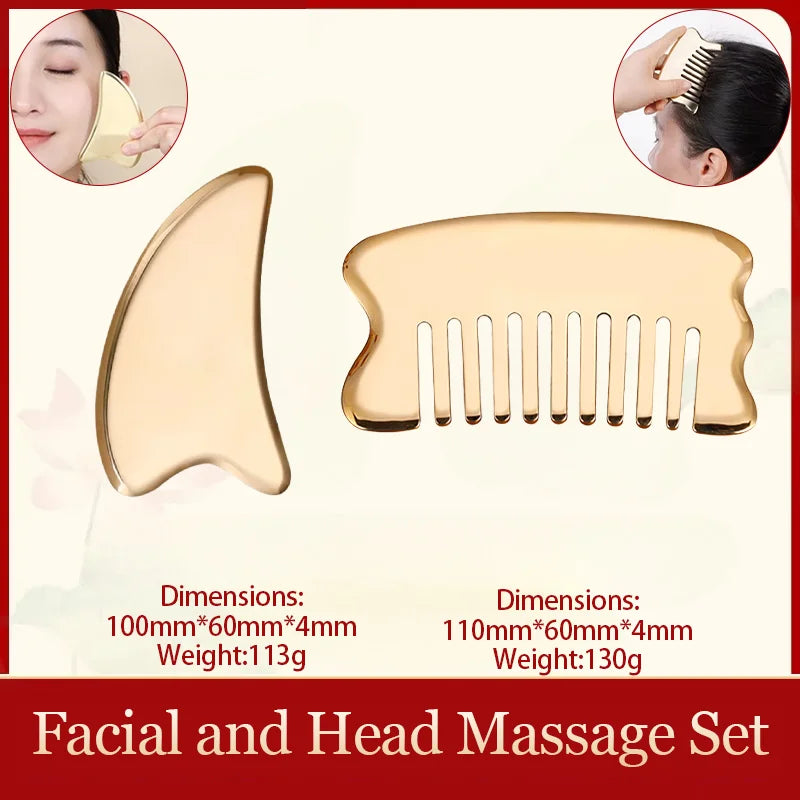 Ferramenta massageadora facial Guasha Varinha Kansa