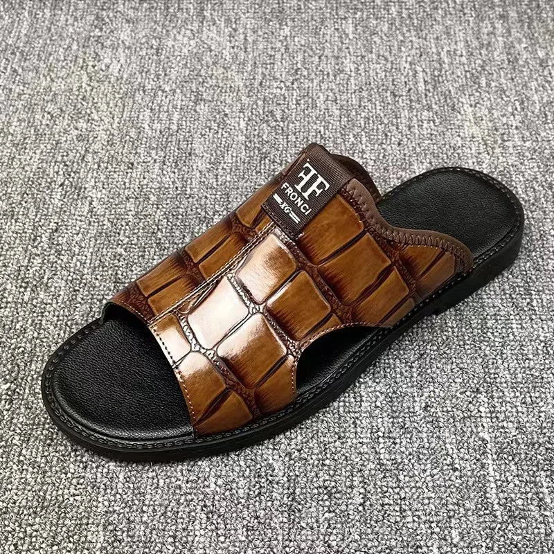 Chinelo de dedo em pele luxuosa exclusiva