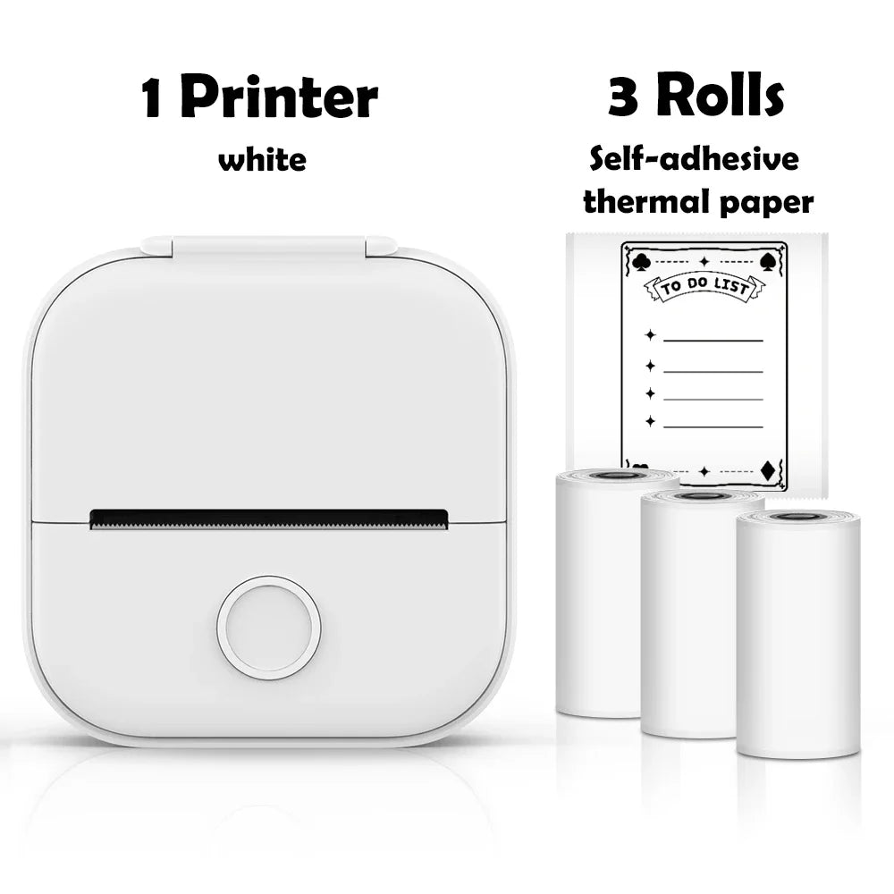 Mini impressora de bolso térmica sem fios adesivos autoadesivos