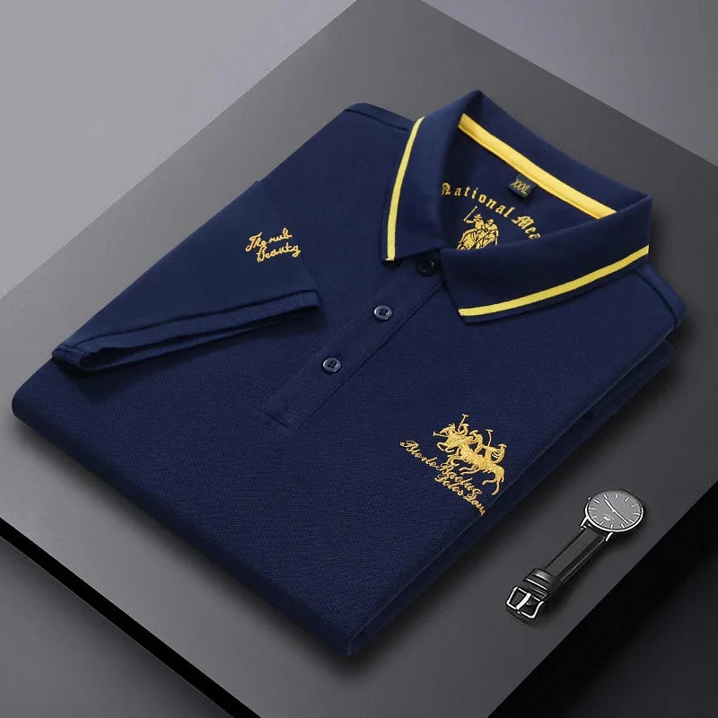 Polo bordado respirável