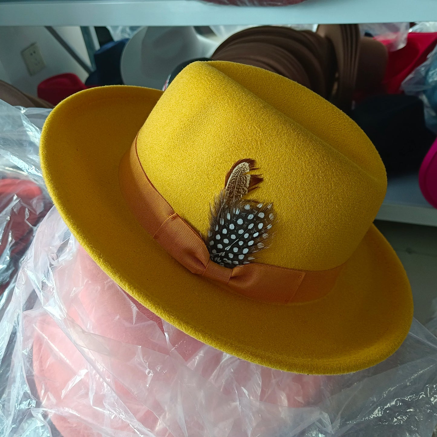 Chapéu Fedora de feltro elástico jazz