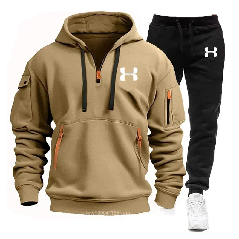 Conjunto de fitness com moletom de manga comprida