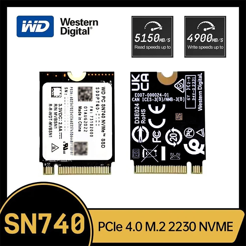 Disco SSD WD SN740 1TB M.2 2230 NVMe PCIe Gen 4x4