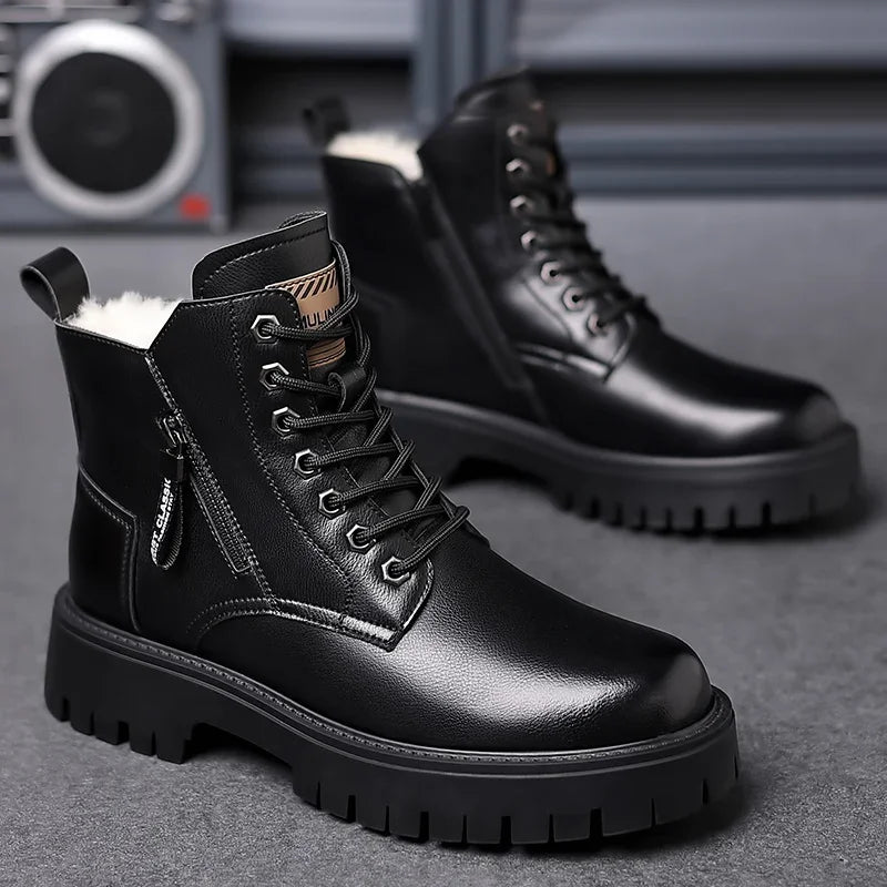 Botas de inverno antiderrapante com sola grossa