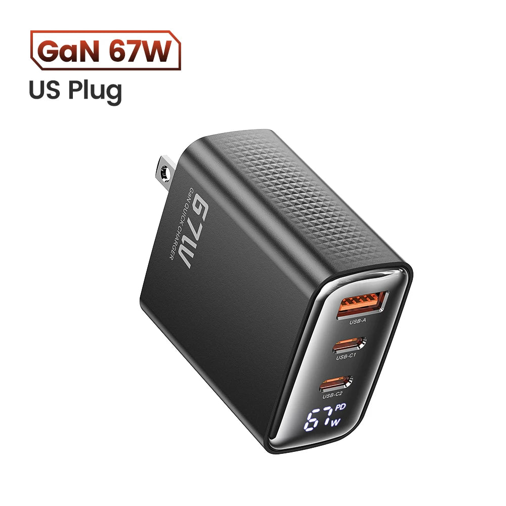 Carregador USB Toocki-GaN com Display Digital