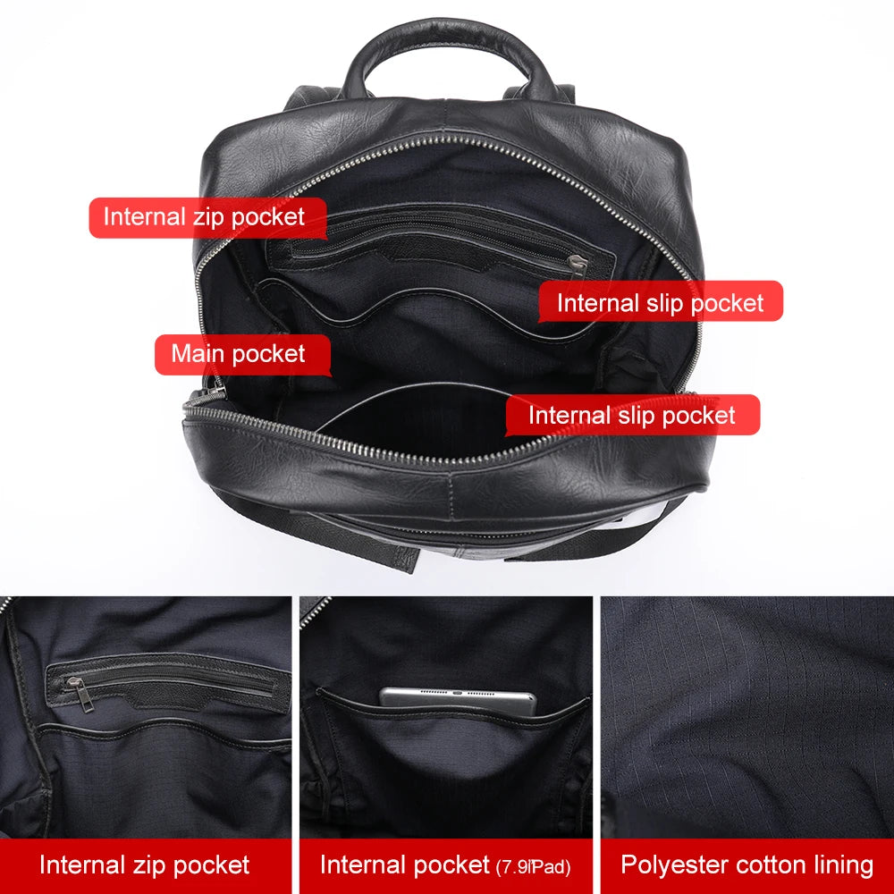 Mochila de couro genuíno