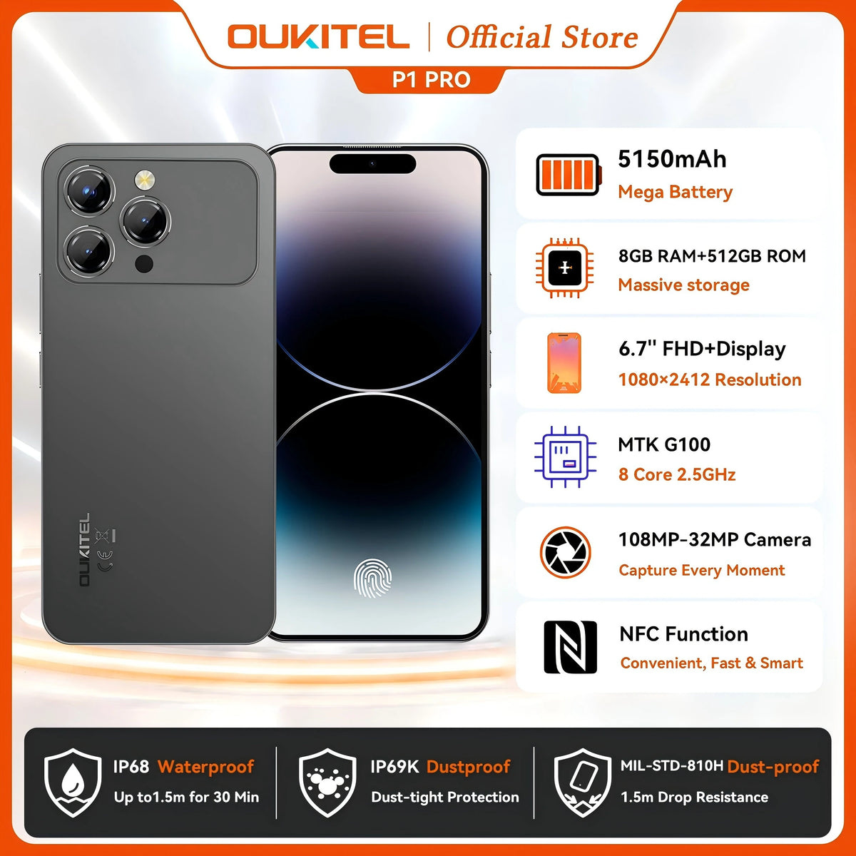 Smartphone OUKITEL P1 Pro 6,7″