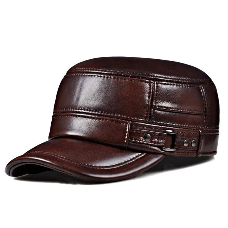 Boné de couro genuíno elegante