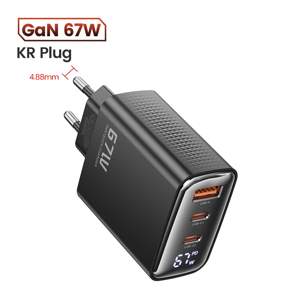Carregador USB Toocki-GaN com Display Digital