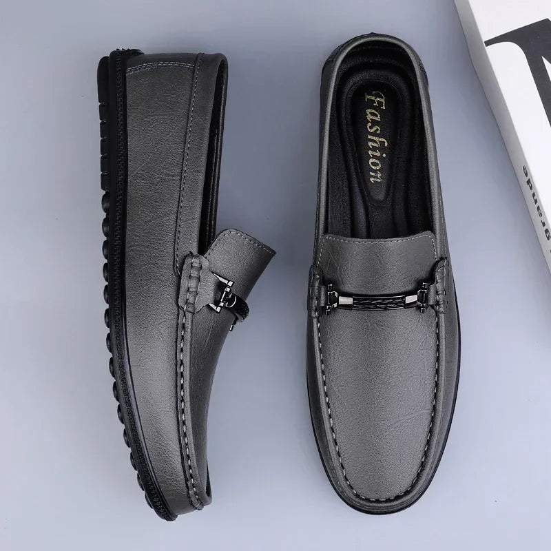 Mocassins de couro genuíno casuais