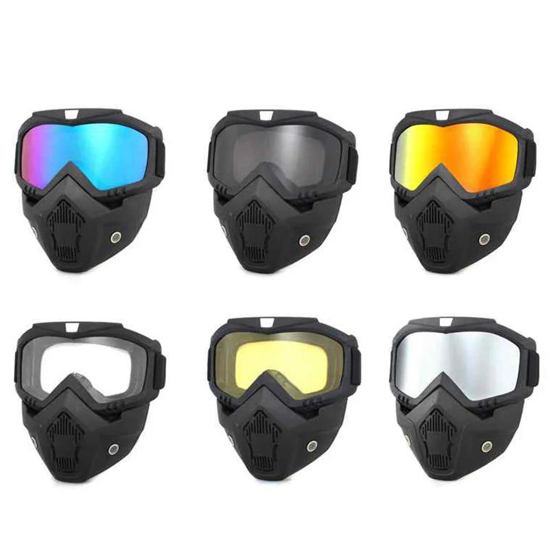 Capacete de bicicleta rosto cheio máscara anti-nevoeiro