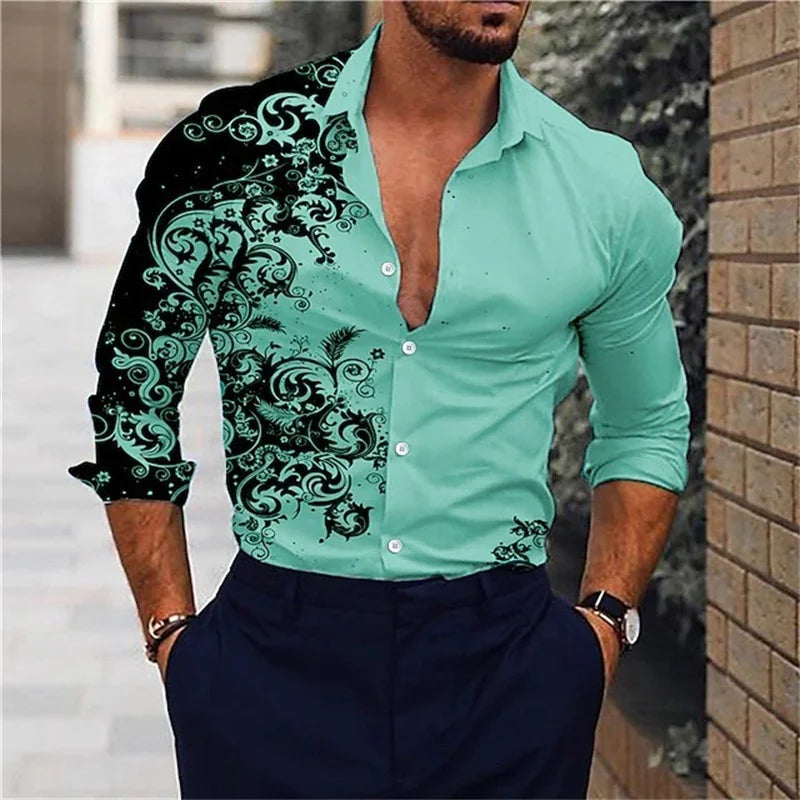 Camisa de lapela mangas compridas, slim fit