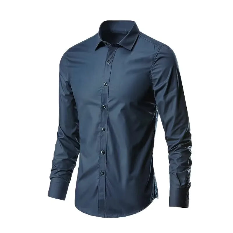 Camisa Masculina de Manga Comprida — Elástica, Respirável e Casual