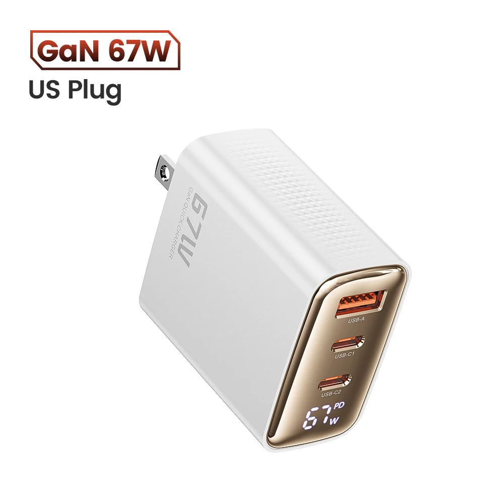 Carregador USB Toocki-GaN com Display Digital