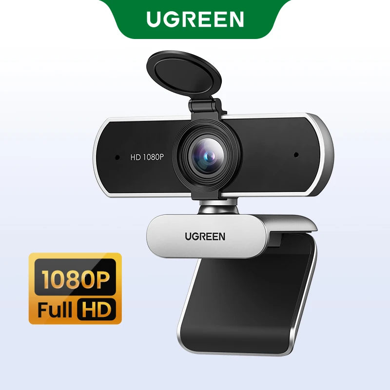 Webcam UGREEN 4K/1080P — 8 MP, Foco Automático e Microfones com Cancelamento de Ruído por IA