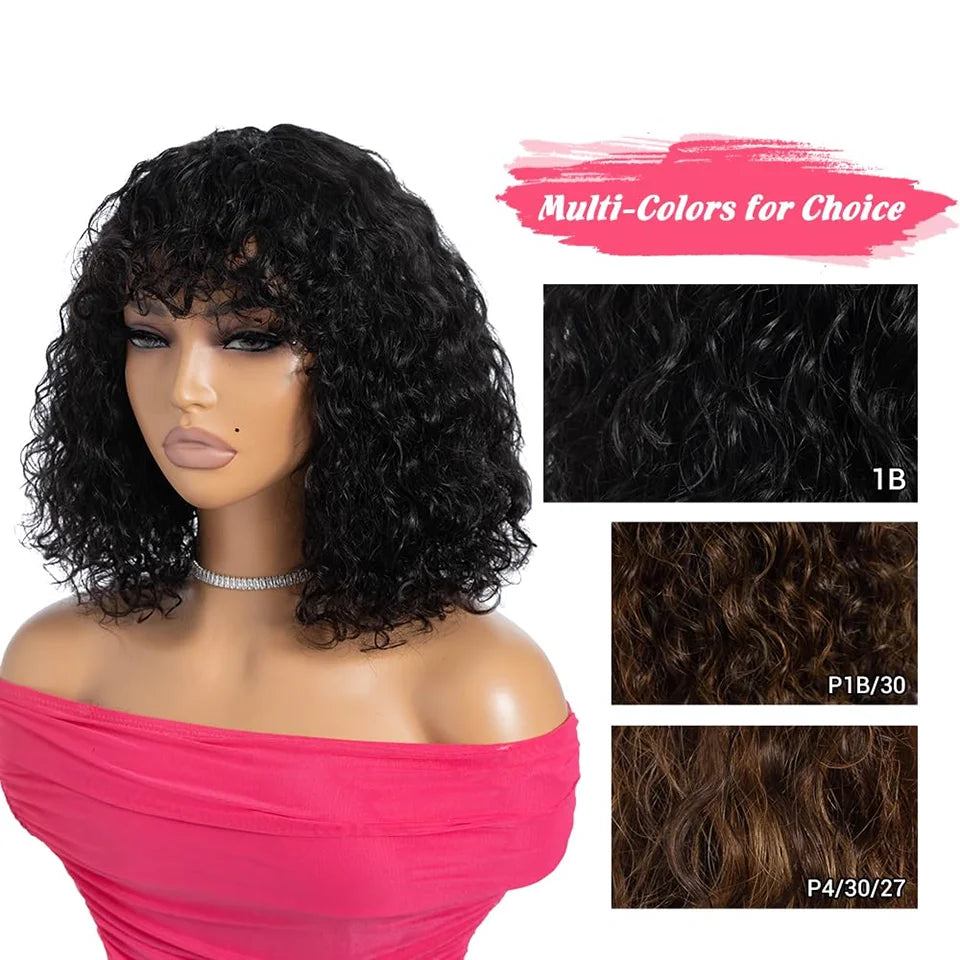 Peruca curta afro kinky encaracolado