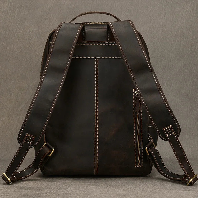 Mochila De Couro Vintage