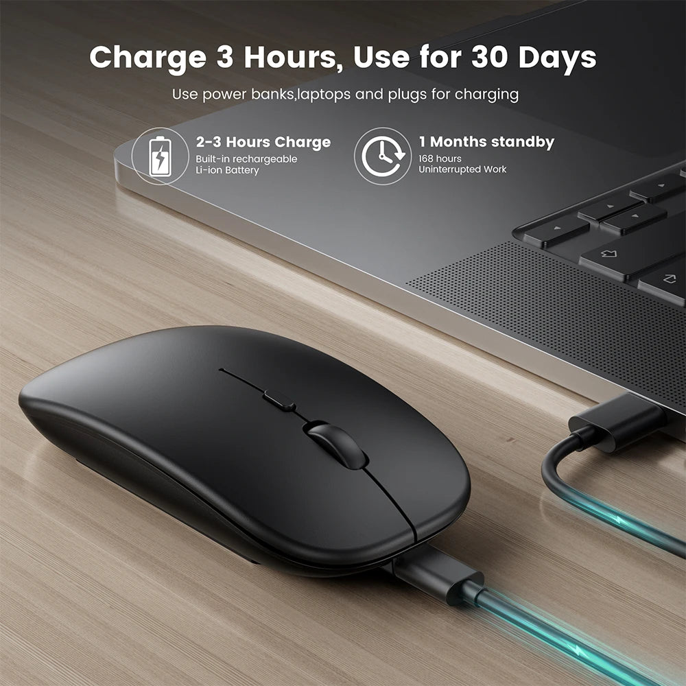 Mouse sem fios recarregáveis