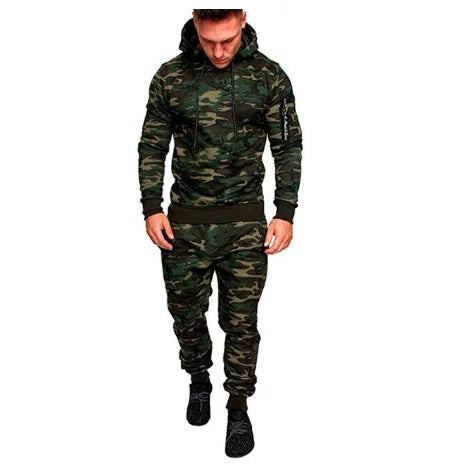 Conjunto esportivo militar tático com capuz