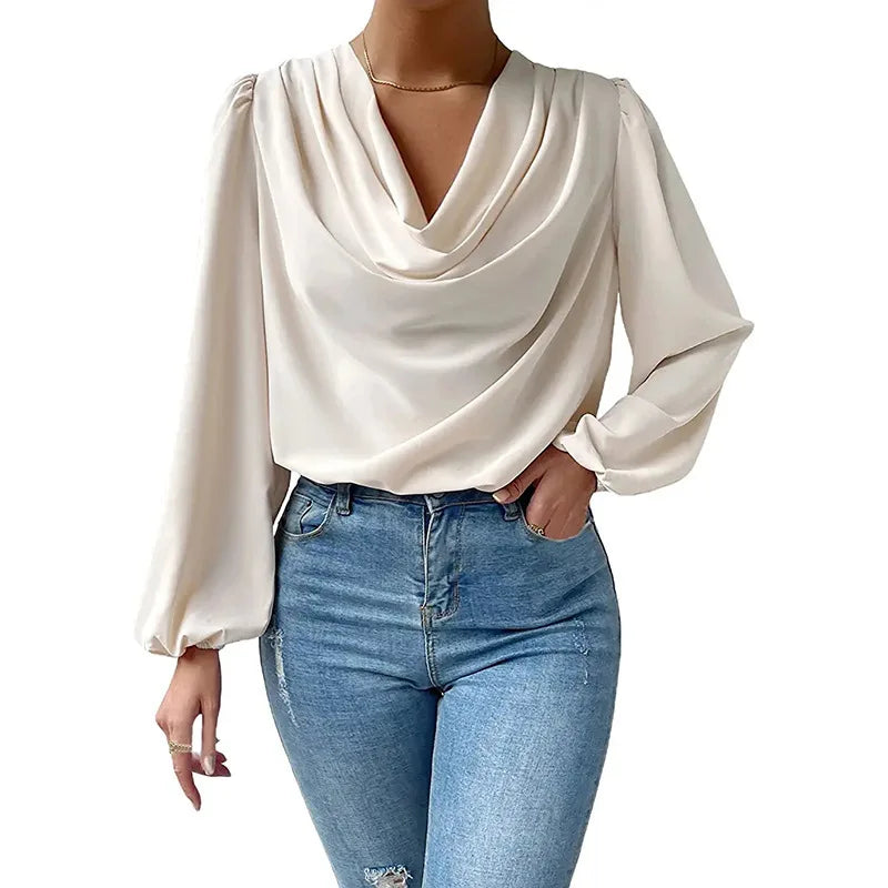 Blusa Chiffon Solto gola V