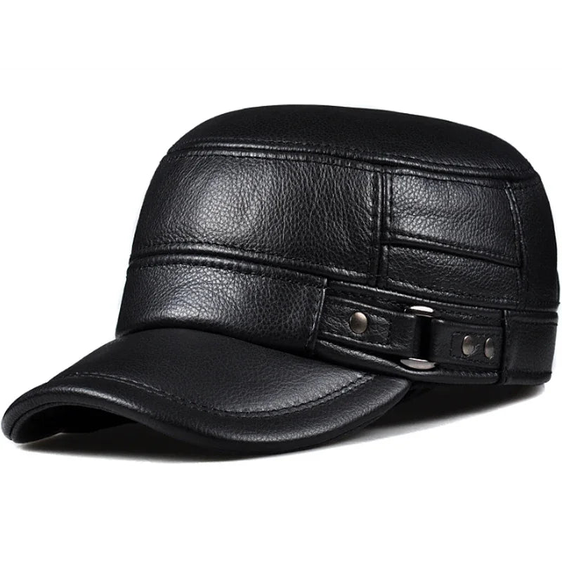 Boné de couro genuíno elegante