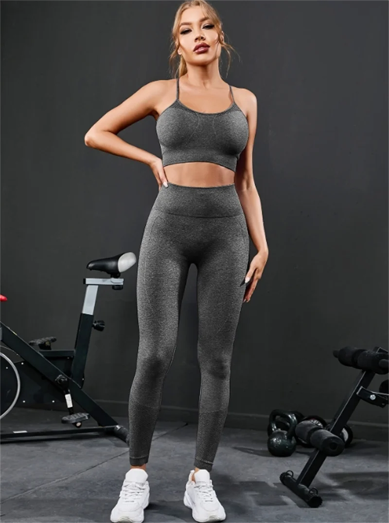 Leggings de cintura alta sem costura Treino