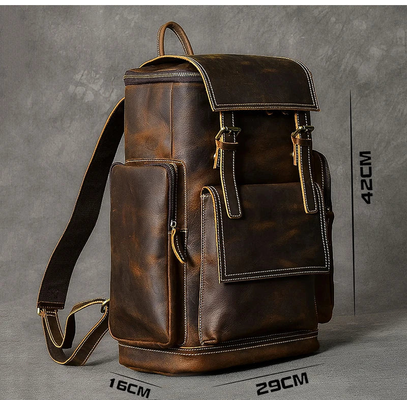 Mochila de couro Crazy Horse