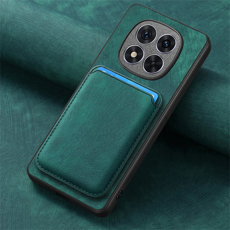 Capa carteira de couro magnético de luxo para Xiaomi