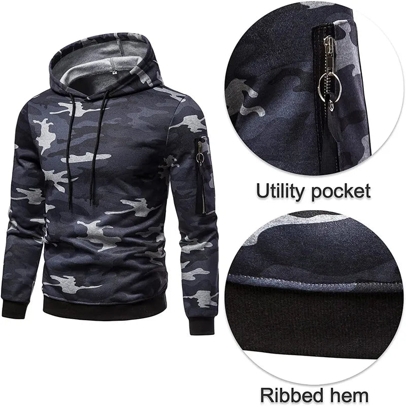 Conjunto esportivo militar tático com capuz