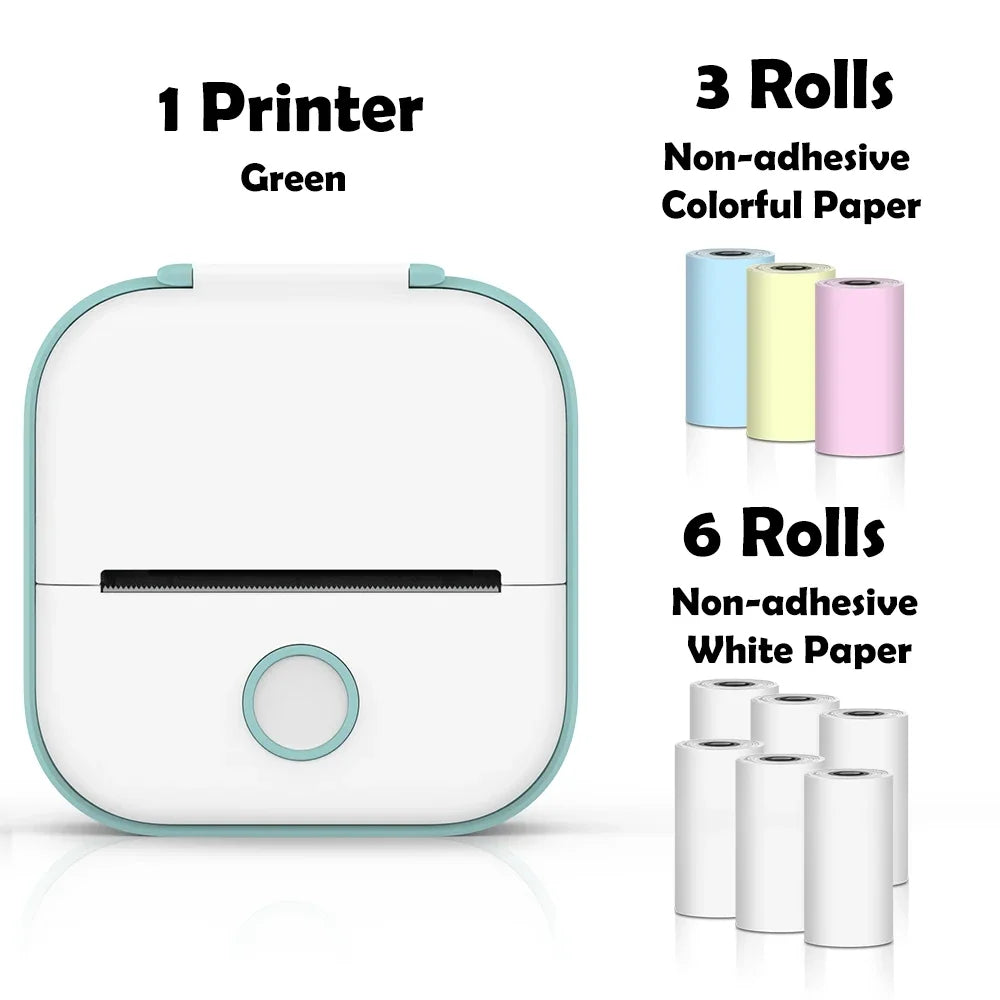Mini impressora de bolso térmica sem fios adesivos autoadesivos