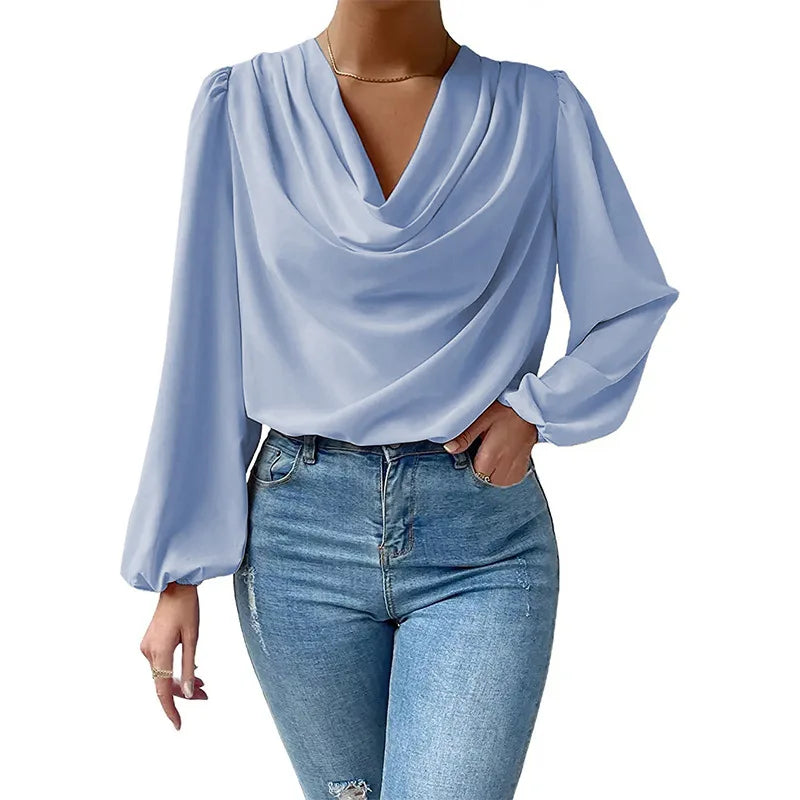 Blusa Chiffon Solto gola V